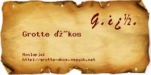 Grotte Ákos névjegykártya