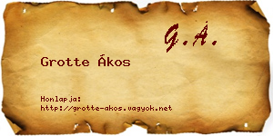 Grotte Ákos névjegykártya